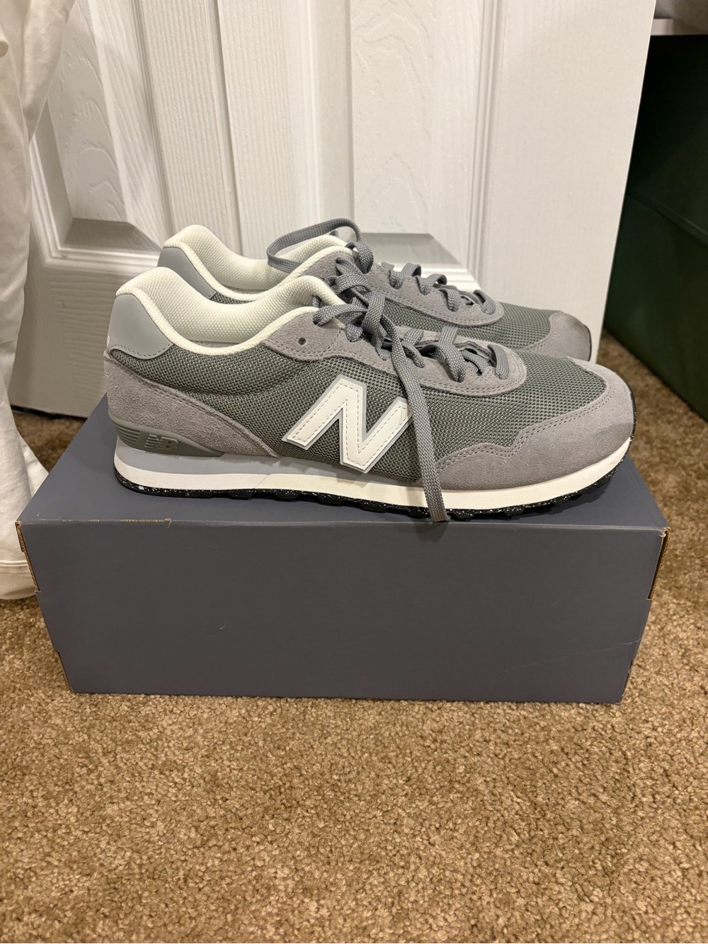 New Balance Men's Gray Mesh & Suede Running Sneakers